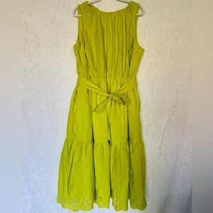 Ava & Viv Lime Green Sleeveless Tie-Waist Tiered Maxi Dress